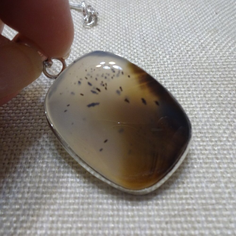 Natural MONTANA AGATE Handmade Sterling Pendant/Chain #681C